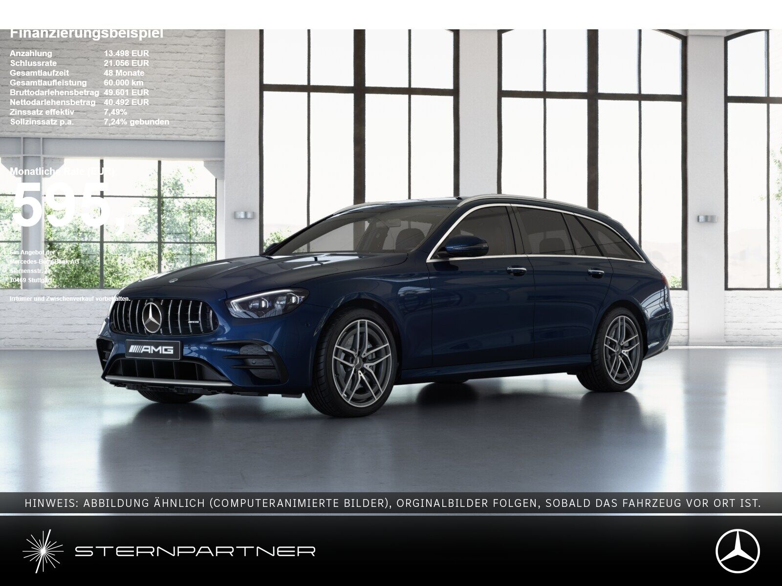 Mercedes-Benz E 53 AMG 2021 г. Синий, пробег 45500 км