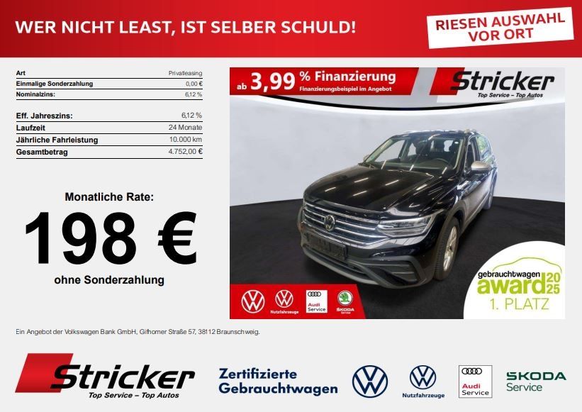 Volkswagen TIGUAN ALLSPACE 2025 г. Чёрный, пробег 30682 км