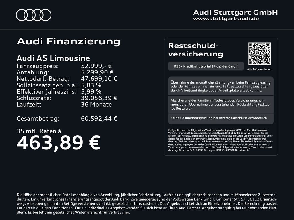 Audi A5 2025 г. Серый, пробег 12999 км