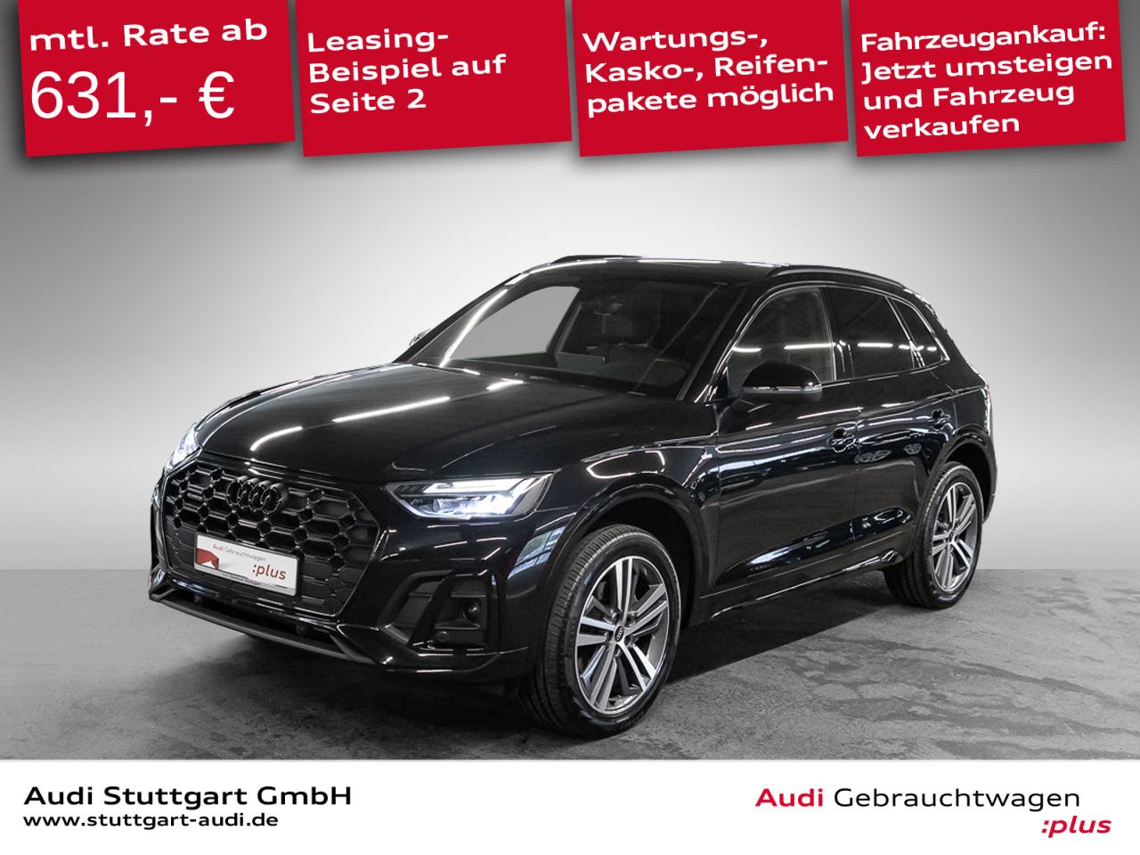 Audi Q5 2023 г. Чёрный, пробег 55748 км