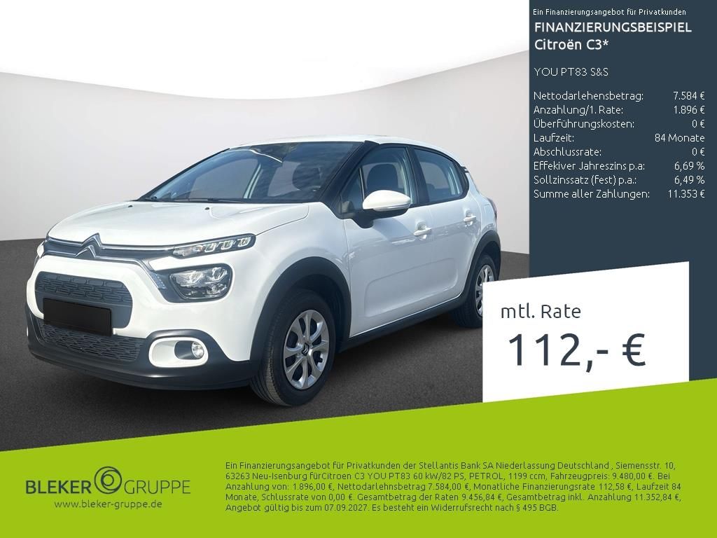 Citroen C3 2022 г. Белый, пробег 37000 км