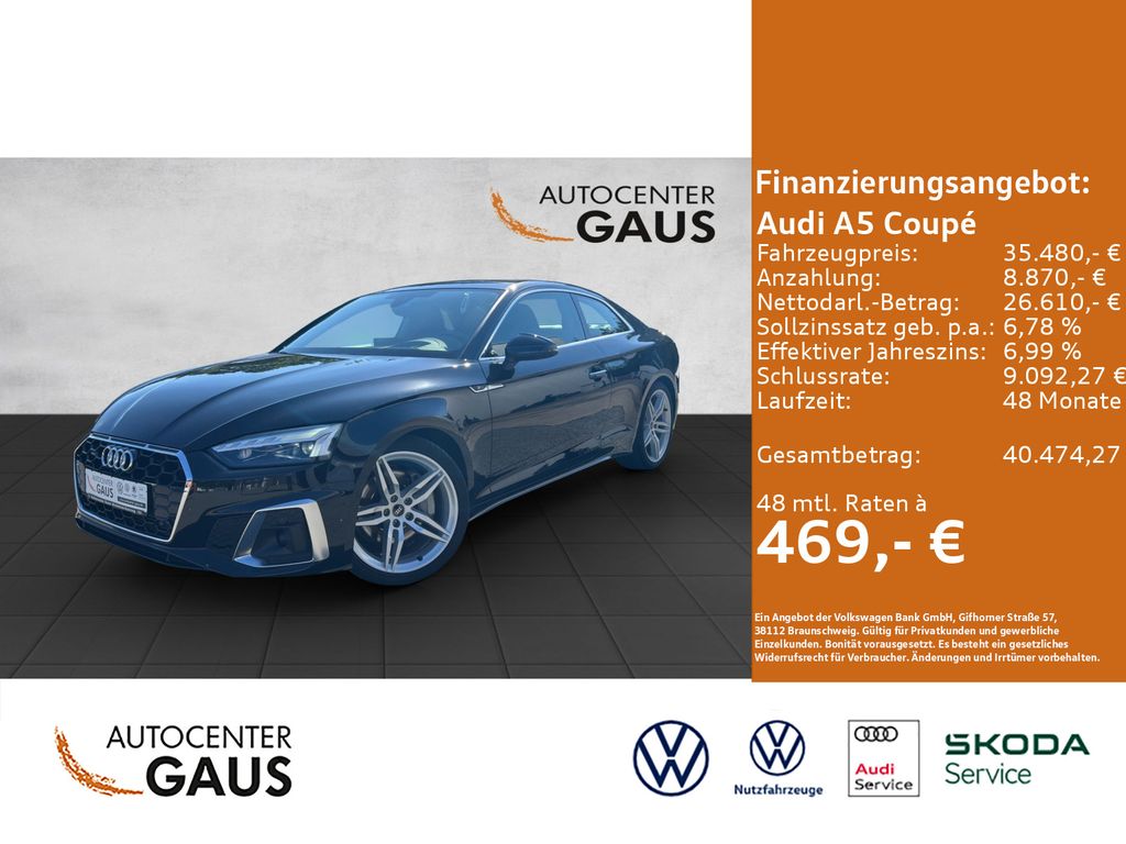 Audi A5 2022 г. Чёрный, пробег 56320 км