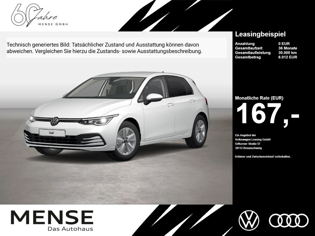 Volkswagen Golf 2023 г. Белый, пробег 39650 км