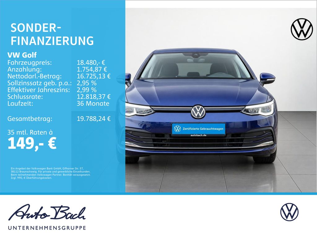 Volkswagen Golf 2022 г. Синий, пробег 47620 км
