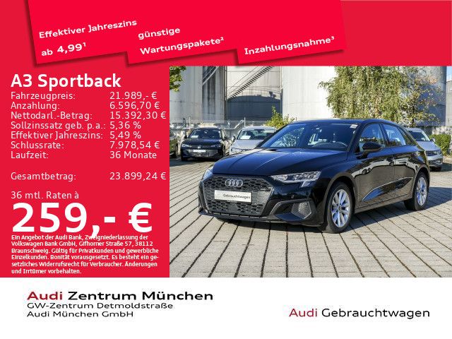 Audi A3 2023 г. Чёрный, пробег 42755 км