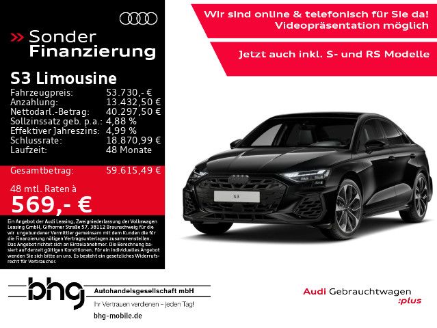 Audi S3 2025 г. Чёрный, пробег 10907 км