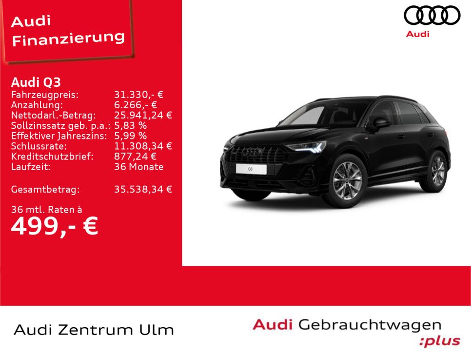 Audi Q3 2022 г. Чёрный, пробег 51990 км