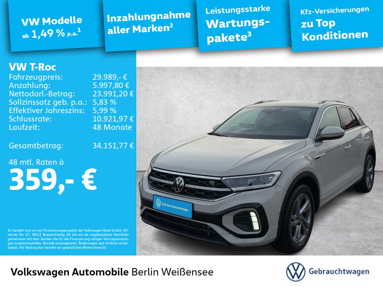Volkswagen T-Roc 2024 г. Серый, пробег 29910 км