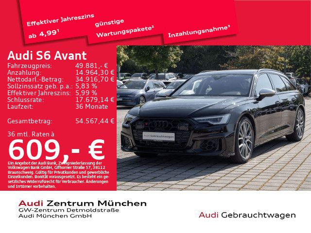 Audi S6 2023 г. Чёрный, пробег 51538 км