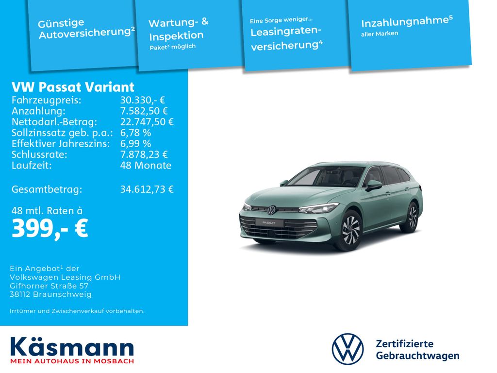 Volkswagen PASSAT VARIANT 2024 г. Синий, пробег 35989 км