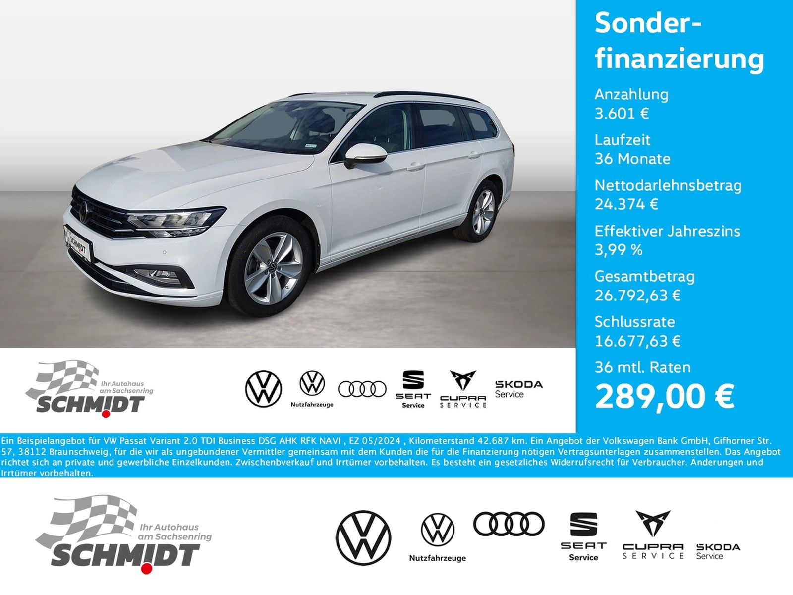 Volkswagen PASSAT VARIANT 2024 г. Белый, пробег 42687 км