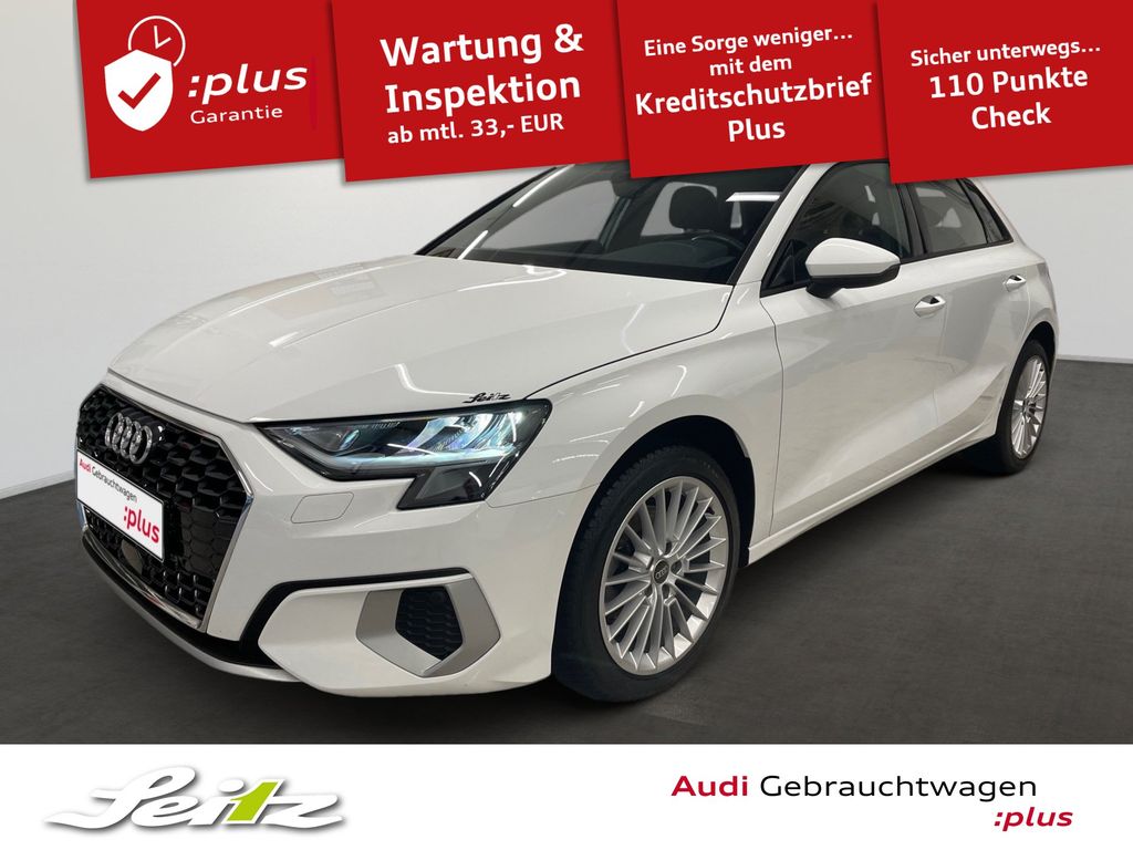 Audi A3 2023 г. Белый, пробег 28650 км
