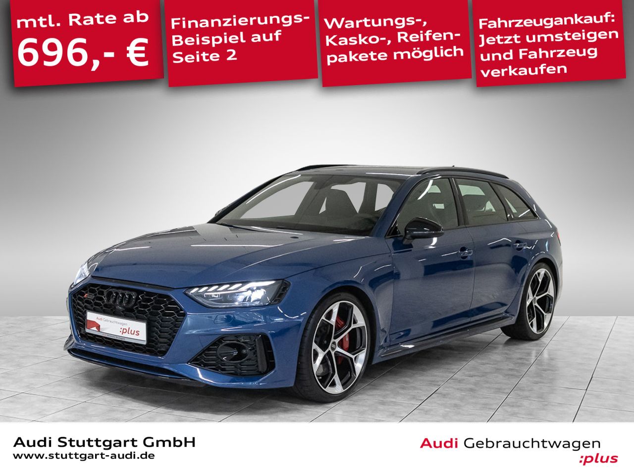Audi RS4 2024 г. Синий, пробег 46926 км