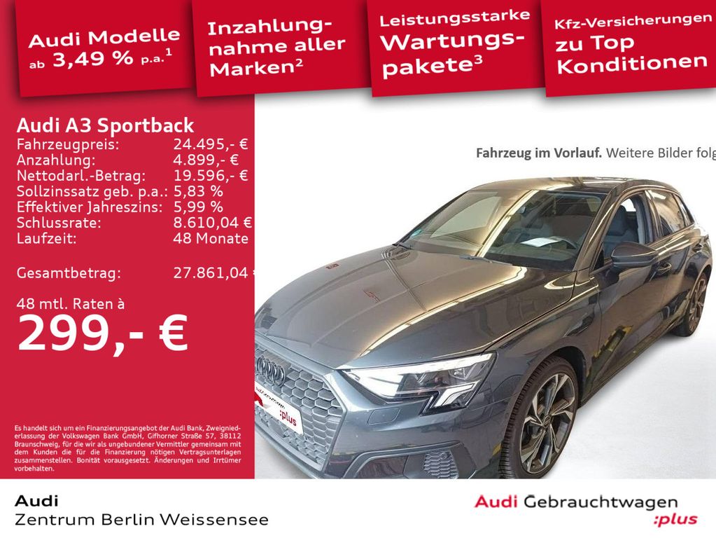 Audi A3 2023 г. Серый, пробег 40927 км